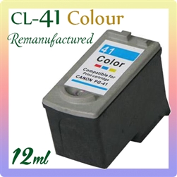 CL-41, Colour Ink (Remanufactured), Canon iP1200, iP1300, iP1600, iP1700, iP1880, iP1980, iP2200, iP2580, iP2680, MP145, MP150, MP160, MP170, MP180, MP198, MP228, MP450, MP460, MP476, MX308, MX318