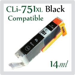 CLI-751XL BK (Compatible), Canon iP7270, iP8770, iX6770, iX6870, MG5470, MG5570, MG5670, MG6370, MG6470, MG6670, MG7170, MG7570, MX727, MX927