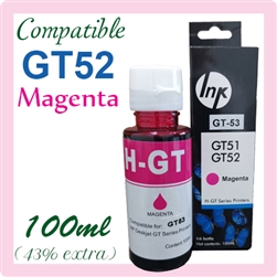 GT52 Magenta (Compatible), Deskjet GT 5810, 5820 AIO, Ink Tank 310 series, 410 series, Smart Tank 350 series, 450 series, 510 series, 550 series, 610 series, 720 series