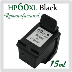 60XL, Black (Remanufactured), Deskjet D2500, D2530, D2560, D2566, D2660, D5560, F2410, F2476, F2480, F4200, F4250, F4280, F4480, Photosmart C4680, ENVY 100, 110, 120