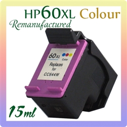 60XL, Tri-Colour (Remanufactured), Deskjet D2500, D2530, D2560, D2566, D2660, D5560, F2410, F2476, F2480, F4200, F4250, F4280, F4480, Photosmart C4680, ENVY 100, 110, 120