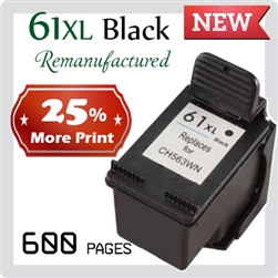 61XL, Black (Remanufactured), Deskjet 1000, 1050, 1510, 2000, 2050, 2510, 2540, 3000, 3050, Envy 4500, 5530, OfficeJet 2620, 4630, Ink Advantage 2010, 2060