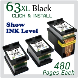 63XL, Black Ink (Pack 3, ClickNInstall)