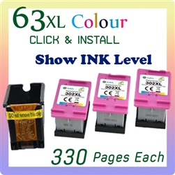 63XL, Tri-Colour Ink (Pack 3, ClickNInstall)