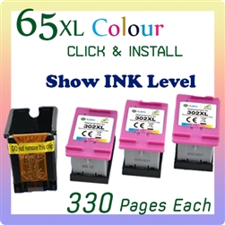 65XL, Tri-Colour Ink (Pack 3, ClickNInstall)