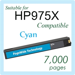 975X Cyan (Compatible), PageWide Pro 452dn, 452dw, 477dn MFP, 477dw MFP, 552dw, 577dw MFP