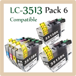 LC3513 Pack of 6 (Compatible), Brother, DCPJ572dw, MFCJ491dw