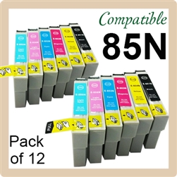 85N, Pack of 12 (Compatible), Epson Stylus Photo 1390, T60