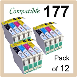 T177, Pack of 12 (Compatible), Epson Expression XP-30, XP-102, XP-202, XP-225, XP-402, XP-422, XP-425