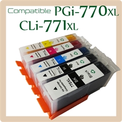 PGi770, CLi771. Pack of 5 (Compatible), Canon MG5770, MG6870, MG7770, TS5070, TS6070, TS8070