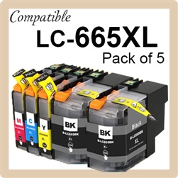 LC665XL, Pack of 5 (Compatible)