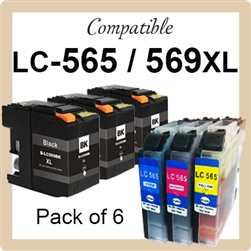 LC565/569XL Pack 6 (Compatible)