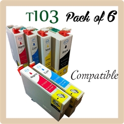 T103, Pack of 6 (Compatible) CHOOSE any 6 Colours.