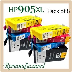 905XL Pack of 8 (Compatible), OfficeJet Pro 6950, 6962, 6960, 6961, 6963, 6964, 6965, 6966, 6970