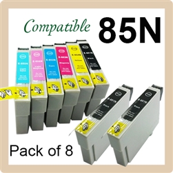 85N, Pack of 8 (Compatible), Stylus Photo 1390, T60