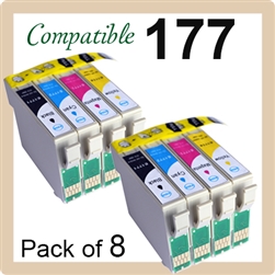 T177, Pack of 8 (Compatible), Epson Expression XP-30, XP-102, XP-202, XP-225, XP-402, XP-422, XP-425