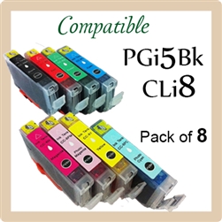 CLI-8, Pack of 8 (Compatible)