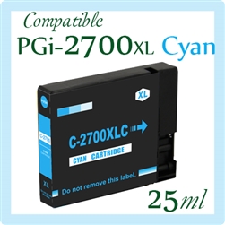 PGI-2700XL Cyan (Compatible), Canon Maxify iB4070, iB4170, MB5070, MB5170, â€‹MB5370, MB5470