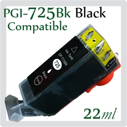 PGI-725BK (Compatible), Canon iP4870, iP4970, iX6560, MG5170, MG5270, MG5370, MG6170, MG6270, MG8170, MG8270, MX886, MX897