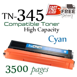 Brother TN-345 Cyan (Compatible), HL-4140cn, HL-4150cdn, HL-4570cdwt, HL-4570cdw, MFC-9465cdn, MFC-9560cdw, MFC-9970cdw