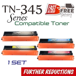 Brother TN-345, Set of 4 (Compatible), HL-4140cn, HL-4150cdn, HL-4570cdwt, HL-4570cdw, MFC-9465cdn, MFC-9560cdw, MFC-9970cdw