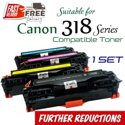 Canon 318, Set of 4 (Compatible), LaserSHOT, LBP7200c, LBP7200cd, LBP7200cdn, imageClass LBP7600c, LB7660c, LBP7680cx