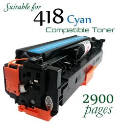 Canon 418 Cyan (Compatible), ImageCLASS MF729cx, MF8330c, MF8340c, â€‹MF8350c, MF8380c, MF8550c, â€‹M8570c, MF8580cdw