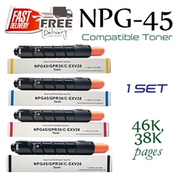 NPG45 Set of 4 (Compatible), Canon imageRUNNER Advance IRC5045, IRC5051, IRC5250, IRC5255