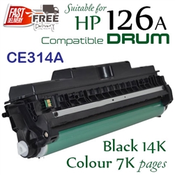 HP126A Print Drum (CE314A, Compatible), LaserJet CP1021, C1022, CP1023, CP1025, CP1025nw, CP1026nw, â€‹CP1027nw, CP1028nw, M175a, M175b, M175c, â€‹M175e, M175nw, M175p, M175r, M275, M275nw, M275s, M275t, M275u