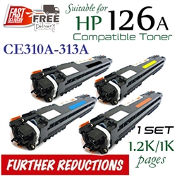 HP126A Set of 4 (Compatible), LaserJet CP1021, C1022, CP1023, CP1025, CP1025nw, CP1026nw, CP1027nw, CP1028nw, M175a, M175b, M175c, M175e, M175nw, M175p, M175r, M275, M275nw, M275s, M275t, M275u