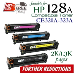 HP128A Set of 4 (Compatible), LaserJet Pro CM1415fn, CM1415nw, CP1521n, CP1522n, CP1523n, CP1525n, CP1525nw, CP1526nw, CP1527nw, CP1528nw