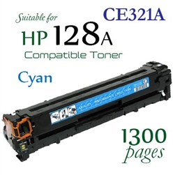 HP128A Cyan (CE321A, Compatible), LaserJet Pro CM1415fn, CM1415nw, CP1521n, CP1522n, CP1523n, CP1525n, CP1525nw, CP1526nw, CP1527nw, CP1528nw