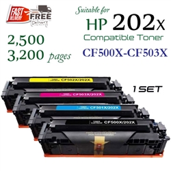 HP202X Set of 4 (CF500X-CF503X, Compatible), Colour LaserJet Pro M254dn, M254dw, M254nw, MFP M280nw, M281cdw, M281fdn