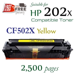 HP202X Yellow (CF502X, Compatible), Colour LaserJet Pro M254dn, M254dw, M254nw, MFP M280nw, M281cdw, M281fdn