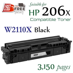 HP206X Black (W2110X, Compatible), Colour LaserJet Pro M255dw, M255nw, M282, M283fdw, M283cdw