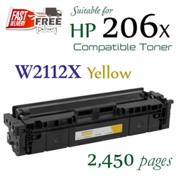 HP206X Yellow (W2112X, Compatible), Colour LaserJet Pro M255dw, M255nw, M282, M283fdw, M283cdw