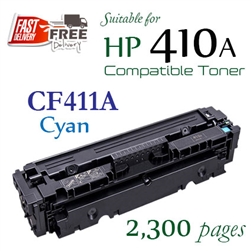 410A Cyan (CF411A, Compatible), LaserJet Pro M452dn, M452dw, M452nw, M377dw, M477fdw, M477fnw