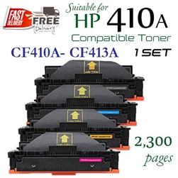 410A Set of 4 (CF410A, CF411A, CF412A, CF413A, Compatible), LaserJet Pro  M452dn, M452dw, M452nw, M377dw, M477fdw, M477fnw