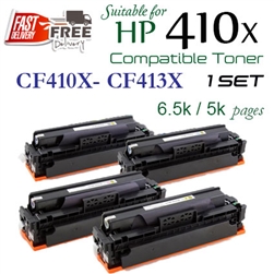 HP410X Set of 4 (CF410X, CF411X, CF412X, CF413X, Compatible), LaserJet Pro M452dn, M452dw, M452nw, M377dw, M477fdw, M477fnw