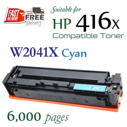 HP416X Cyan (W2041X, Compatible), Color LaserJet Pro M454dn, M454dw, M454nw, M459dw, M459fdw, M459fnw, M479dw, M479fdw, M479fnw