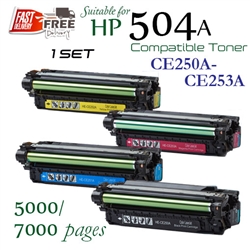 504A Set of 4 (CE250A-CE253A, Compatible)