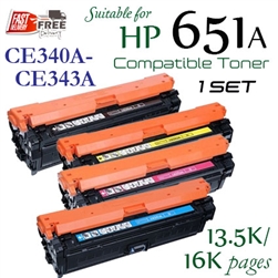 651A Set (CE340A, Compatible), CE341A, CE342A, CE343A, HP Laserjet Enterprise 700 Color MFP MFP775