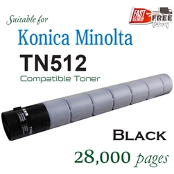 TN512 Black (Compatible), A33K192, Konica Minolta Bizhub C454, C454e â€‹C554, C554e