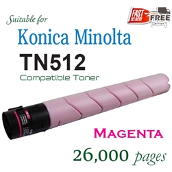 TN512 Magenta (Compatible), A33K392, Konica Minolta Bizhub C454, C454e â€‹C554, C554e