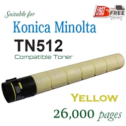 TN512 Yellow (Compatible), A33K292, Konica Minolta Bizhub C454, C454e â€‹C554, C554e