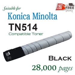 TN514 Black (Compatible), A9E8190, Konica Minolta Bizhub C458, C558, C658