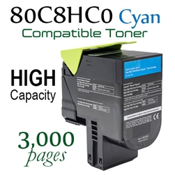 80C8HC0 Cyan (Compatible), 808HC, CX410de, CX410dte, CX410e, CX510de, CX510dhe, CX510the