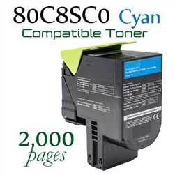 80C8SC0 Cyan (Compatible), CX310dn, CX310n, CX410de, CX410dte, CX410e, CX510de, CX510dhe, CX510the