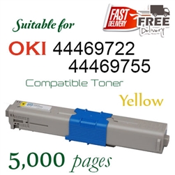 OKI 44469722 Yellow (Compatible Toner), C310dn, C312dn, C330, C331dn, C510dn, C511dn, C530, C531dn, MC351, MC352, MC361, MC362dn, MC561, MC562dn