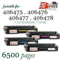 Ricoh 406475-78 Set (Compatible), Ricoh Aficio  SPC231N, SPC231SF, SPC232DN, SPC232SF, SPC242DN, SPC242SF, SPC310, SPC310A, SPC311N, SPC312DN, SPC320DN